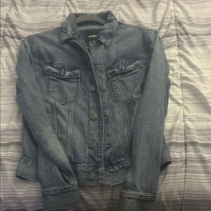 Express Women's Classic Denim Jacket - Dark Blue